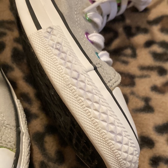 2 for $40 CONVERSE ALL STAR Shoes DOUBLE TONGUE POLKA DOT GREY Unisex Size 5 - Picture 10 of 10